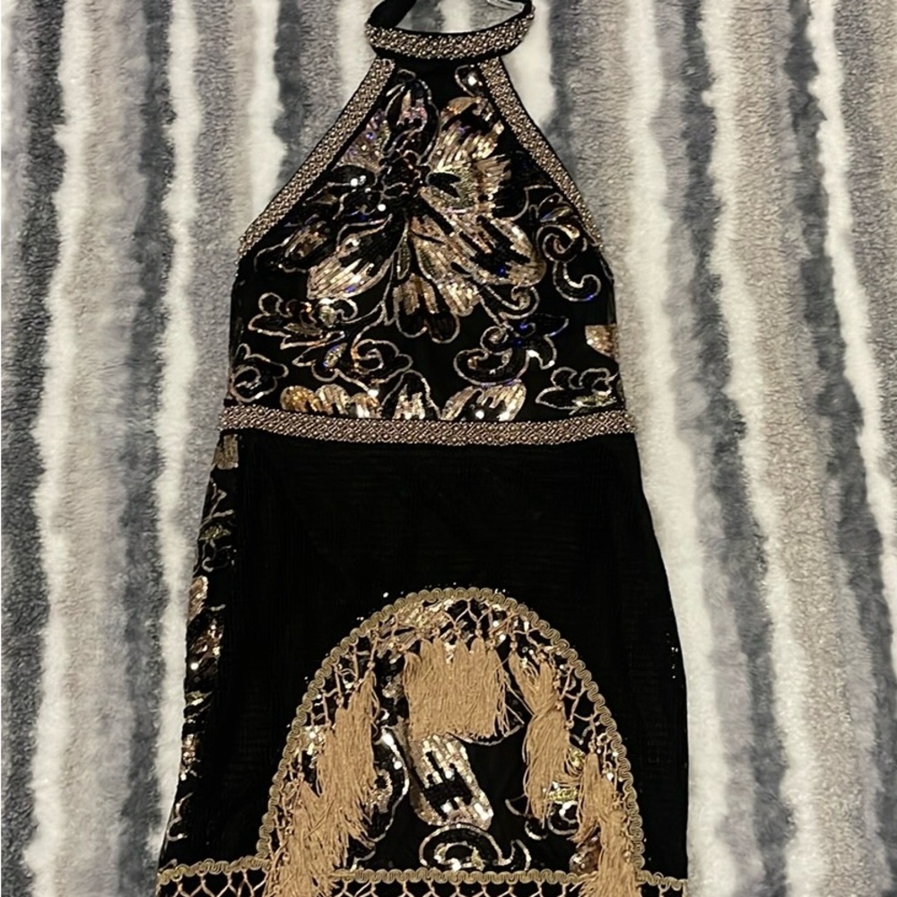 12th Tribe Tassel and Sequin Dress great for New Years Eve.